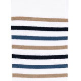Armor-lux x Maison Broussaud multi-striped men's socks - white and blue cotton