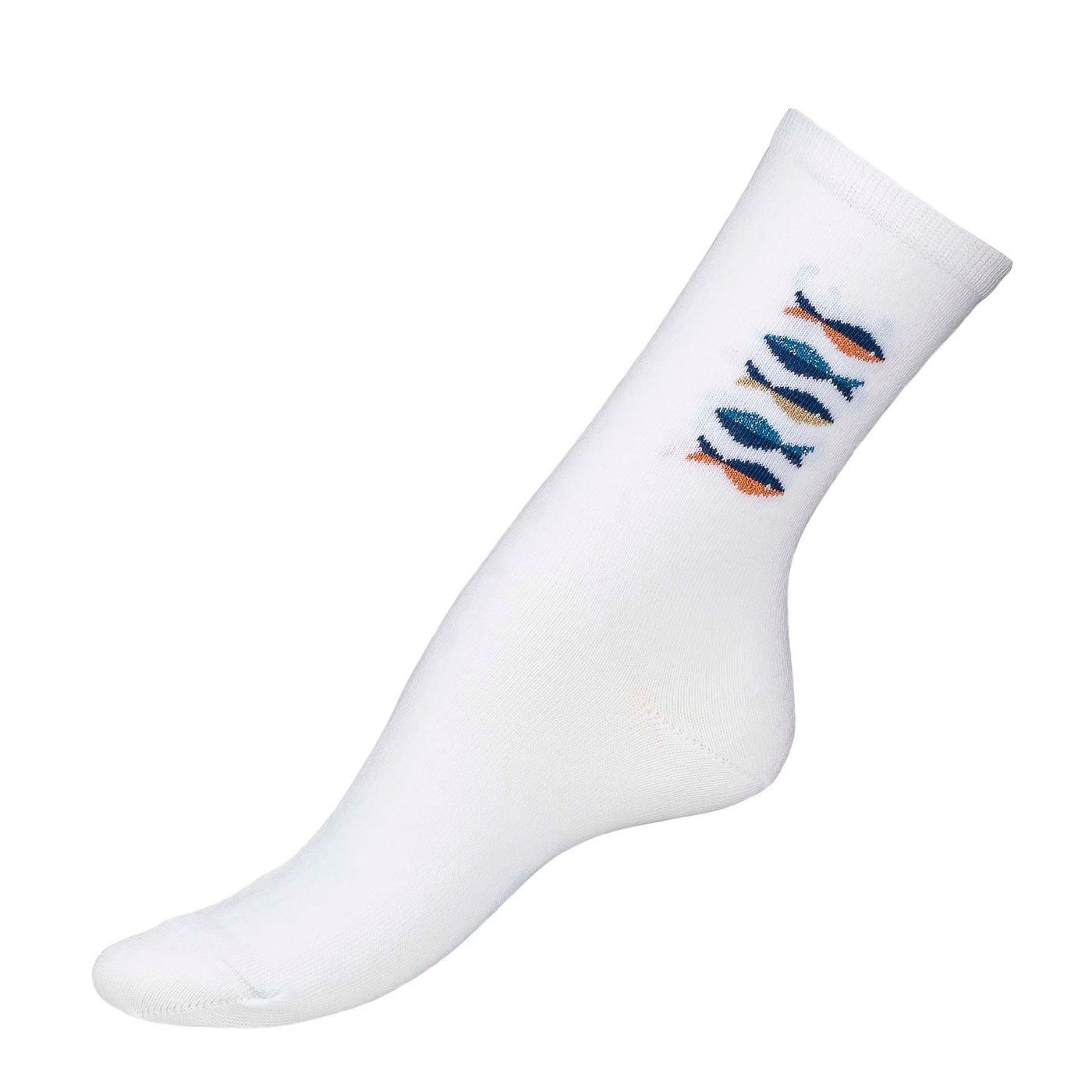 Les poissons Armor-lux x Maison Broussaud - chaussettes femme - coton blanc