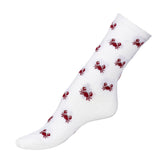 Armor-lux x Maison Broussaud crab socks - women's socks - white and red cotton
