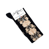 Les fleurs - chaussettes femme - coton noir