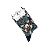 Les oeillets - chaussettes femme - coton bleu marine