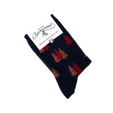 Les sapins - chaussettes femme - coton marine