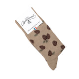 Les pommes de pins - chaussettes homme - coton beige