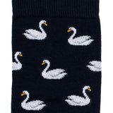 Les cygnes - chaussettes homme - coton marine