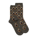 Les chats - chaussettes femme - coton kaki