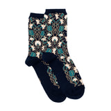 Les oeillets - chaussettes femme - coton bleu marine