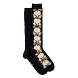 Les fleurs - chaussettes femme - coton noir