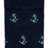 Anchors - men's socks - navy blue cotton