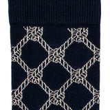 Ropes - men's socks - navy cotton