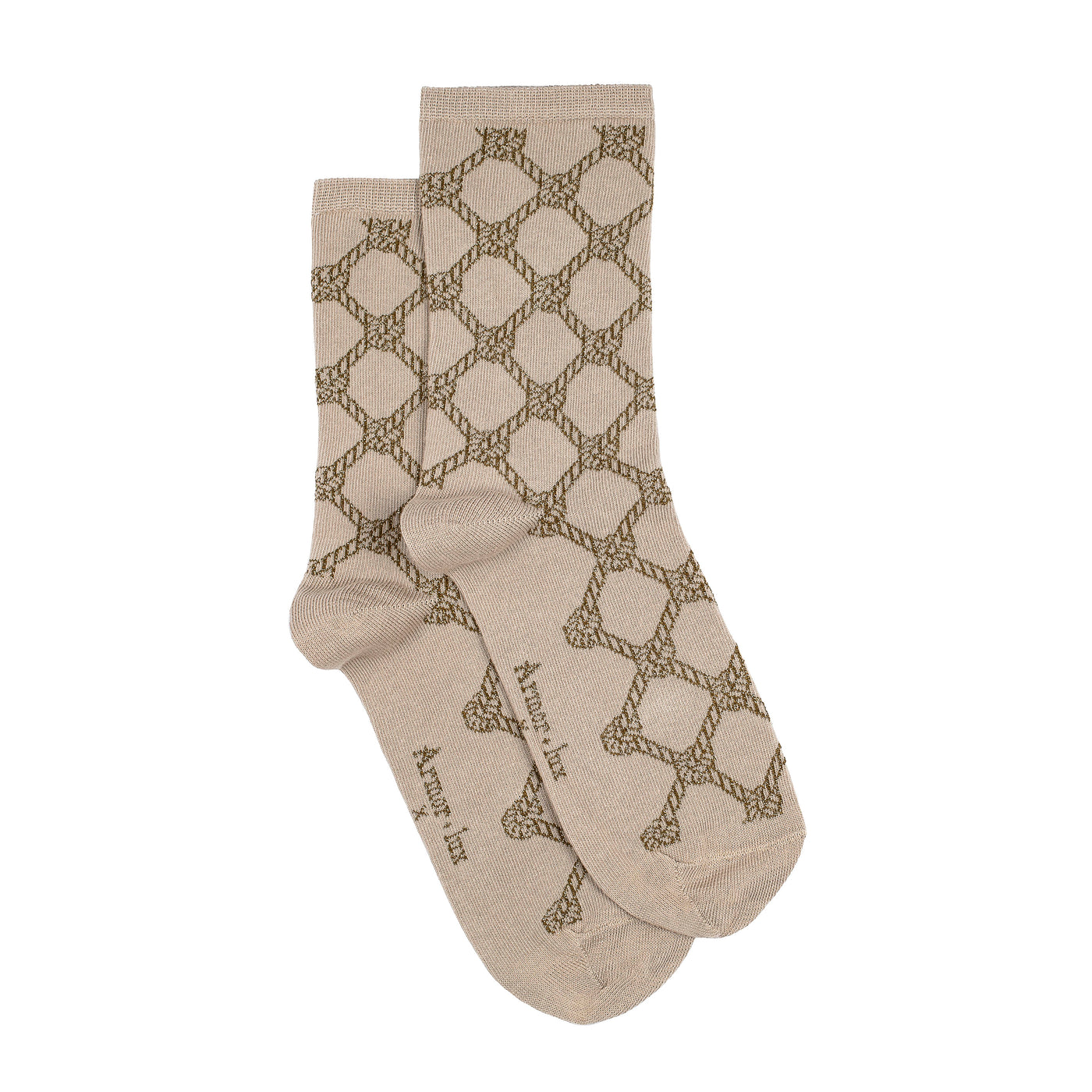 Ropes - women's socks - beige cotton