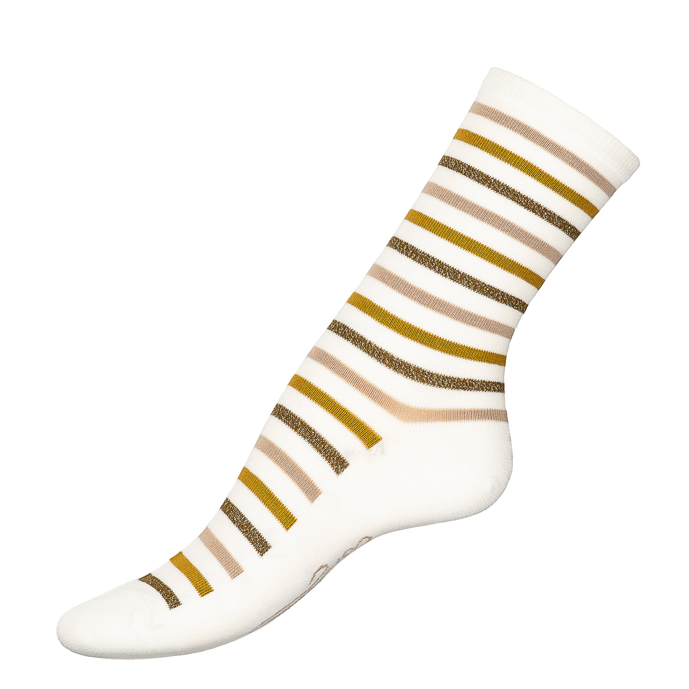 Stripes-multi - women's socks - ecru cotton
