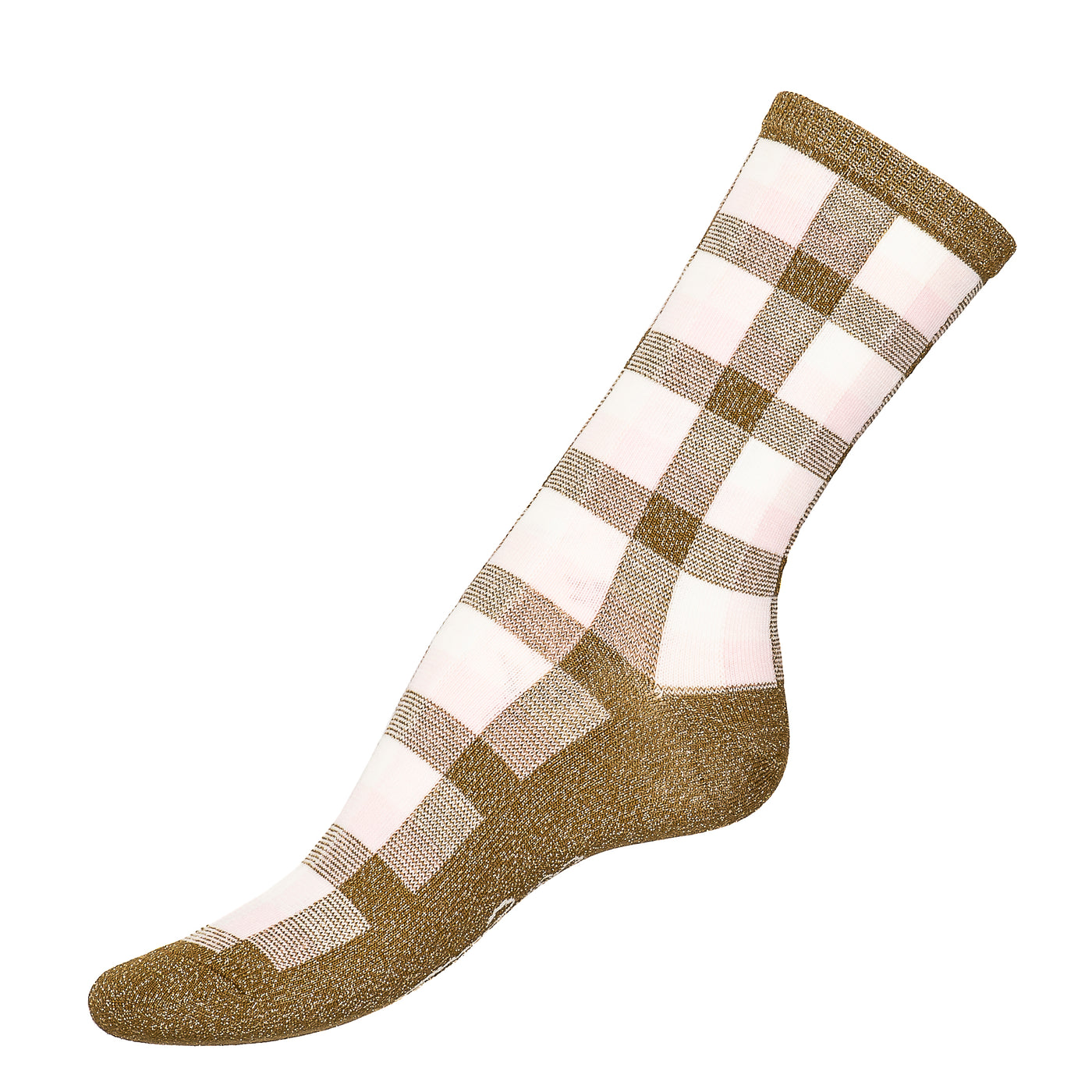 Tartan - women's socks - green-sparkle cotton