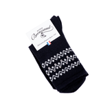 Les losanges - chaussettes femme - laine marine