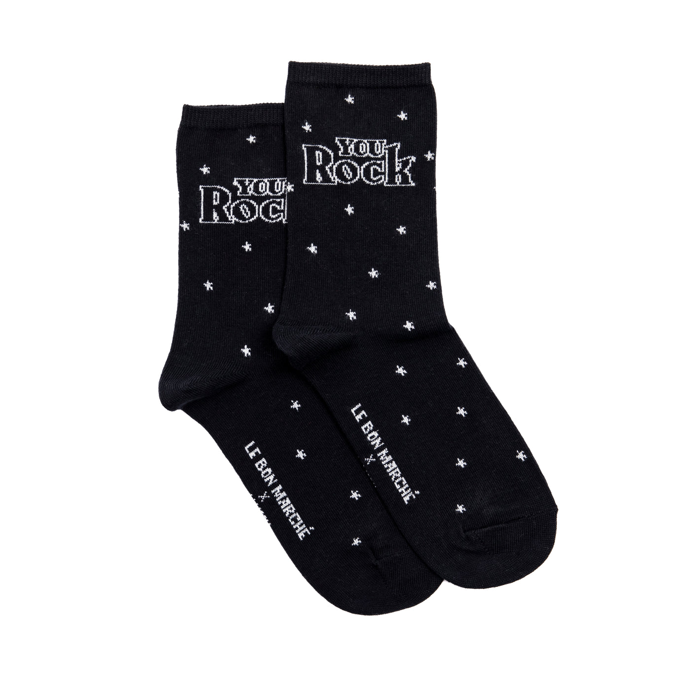 Les étoiles Le Bon Marché x Maison Broussaud - chaussettes femme - coton noir