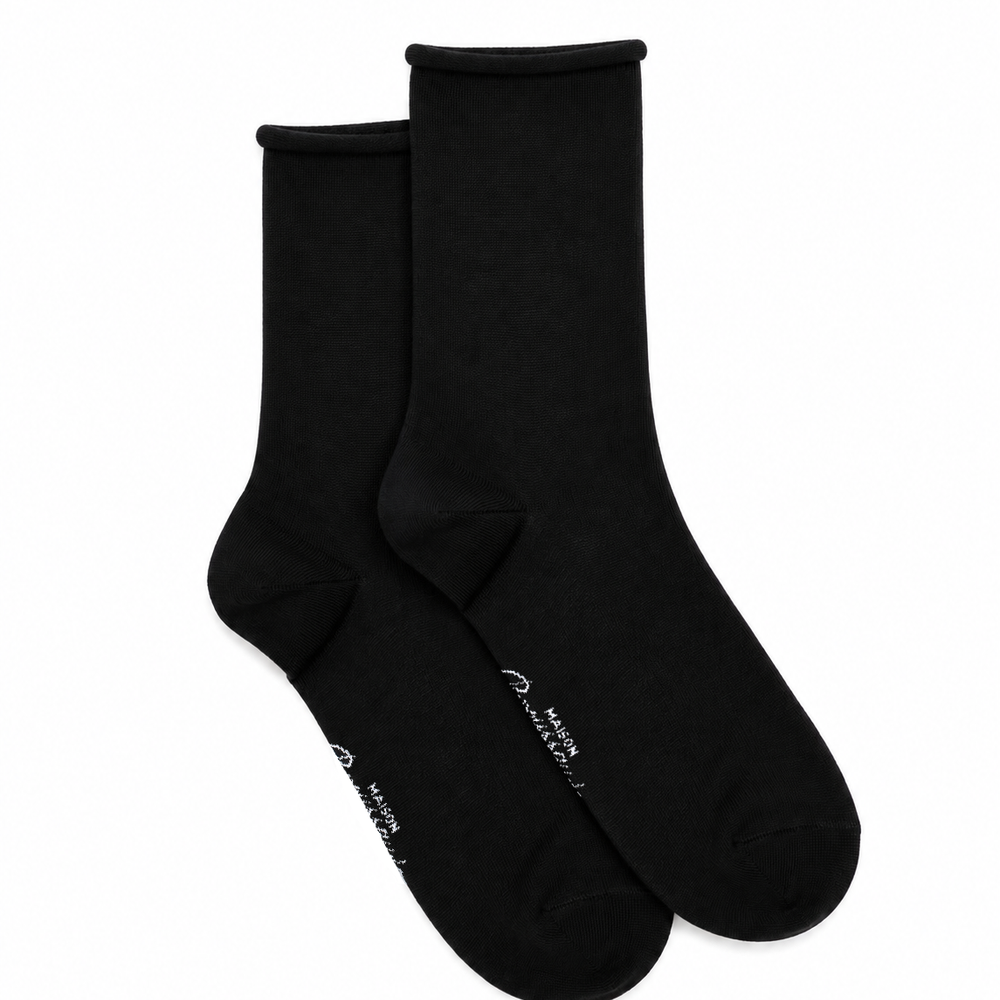 La roulottée - chaussettes femme - coton noir
