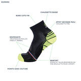 Running socks black/yellow