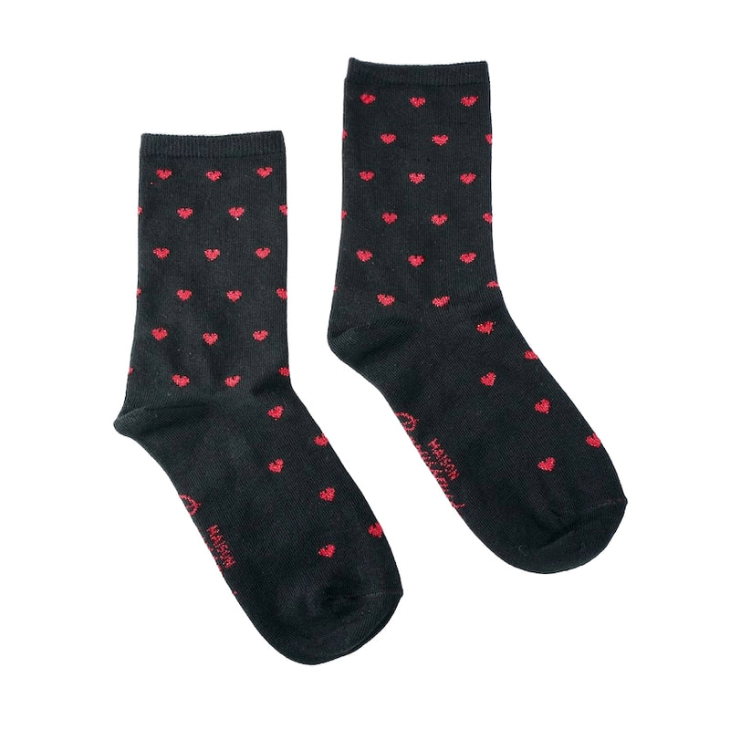 Les Saint Valentin - chaussette femme - coton noir