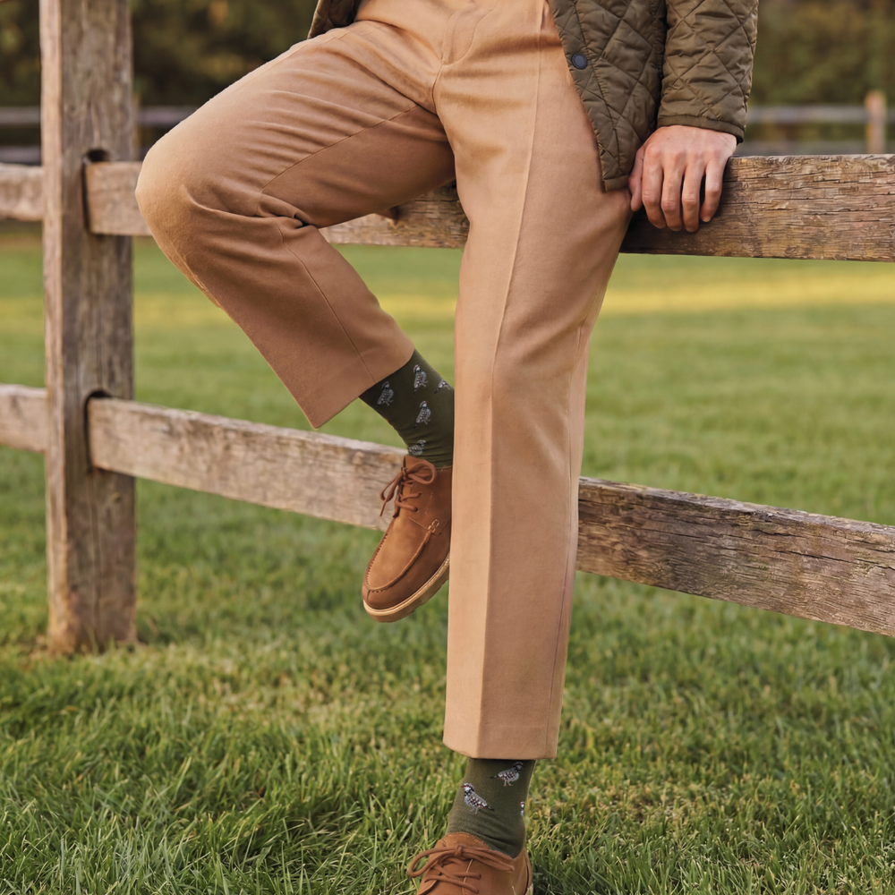 Les perdrix - chaussettes homme - coton kaki
