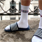 Les BSD - chaussette homme - coton blanc