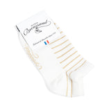 Les Rayées - chaussettes femme - coton blanc