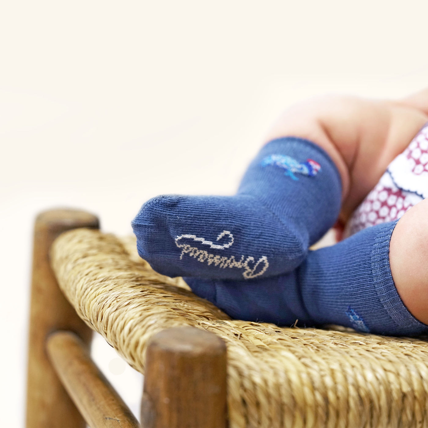 La Coq - chaussette bébé - coton bleu