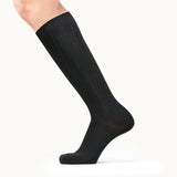 Les Côtelées - chaussettes homme - coton noir