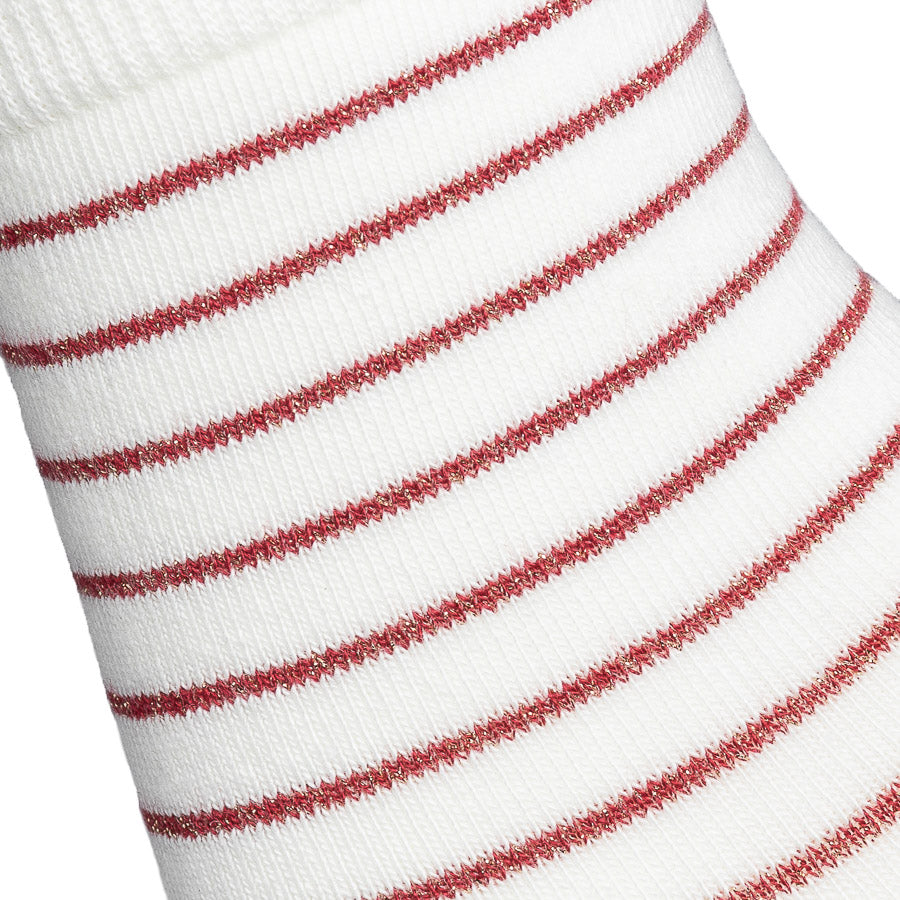 Les marinières - chaussettes femme - coton écru rouge
