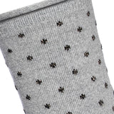 Pois bord roulotté - chaussettes femme - coton gris