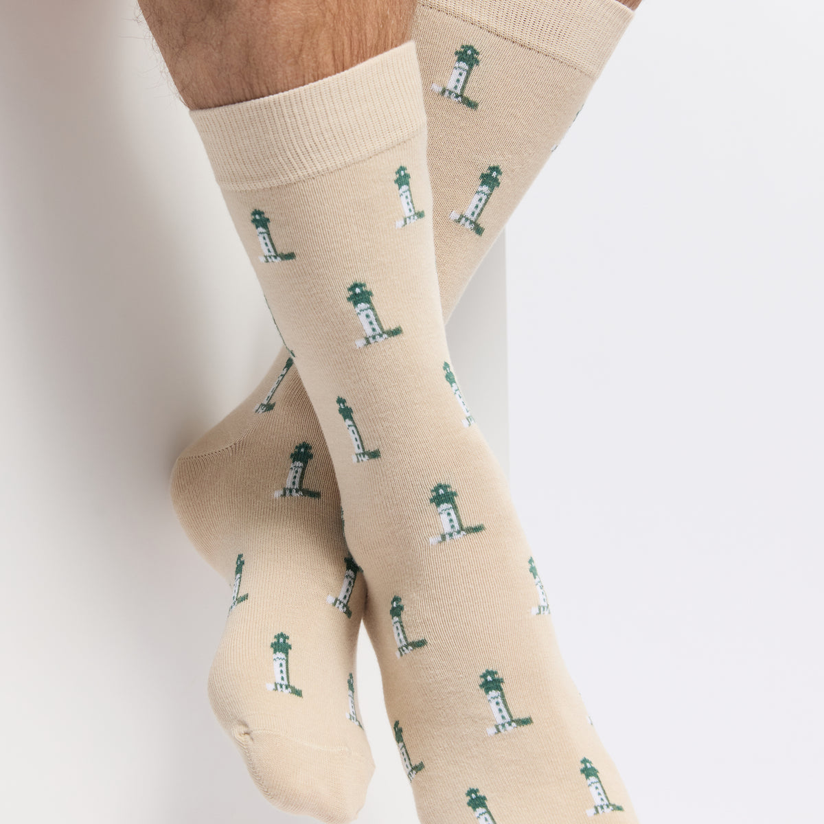 Armor-lux x Maison Broussaud headlights - men's socks - beige cotton