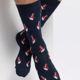 The Armor-lux x Maison Broussaud sailboats - men's socks - navy cotton
