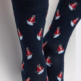 The Armor-lux x Maison Broussaud sailboats - men's socks - navy cotton