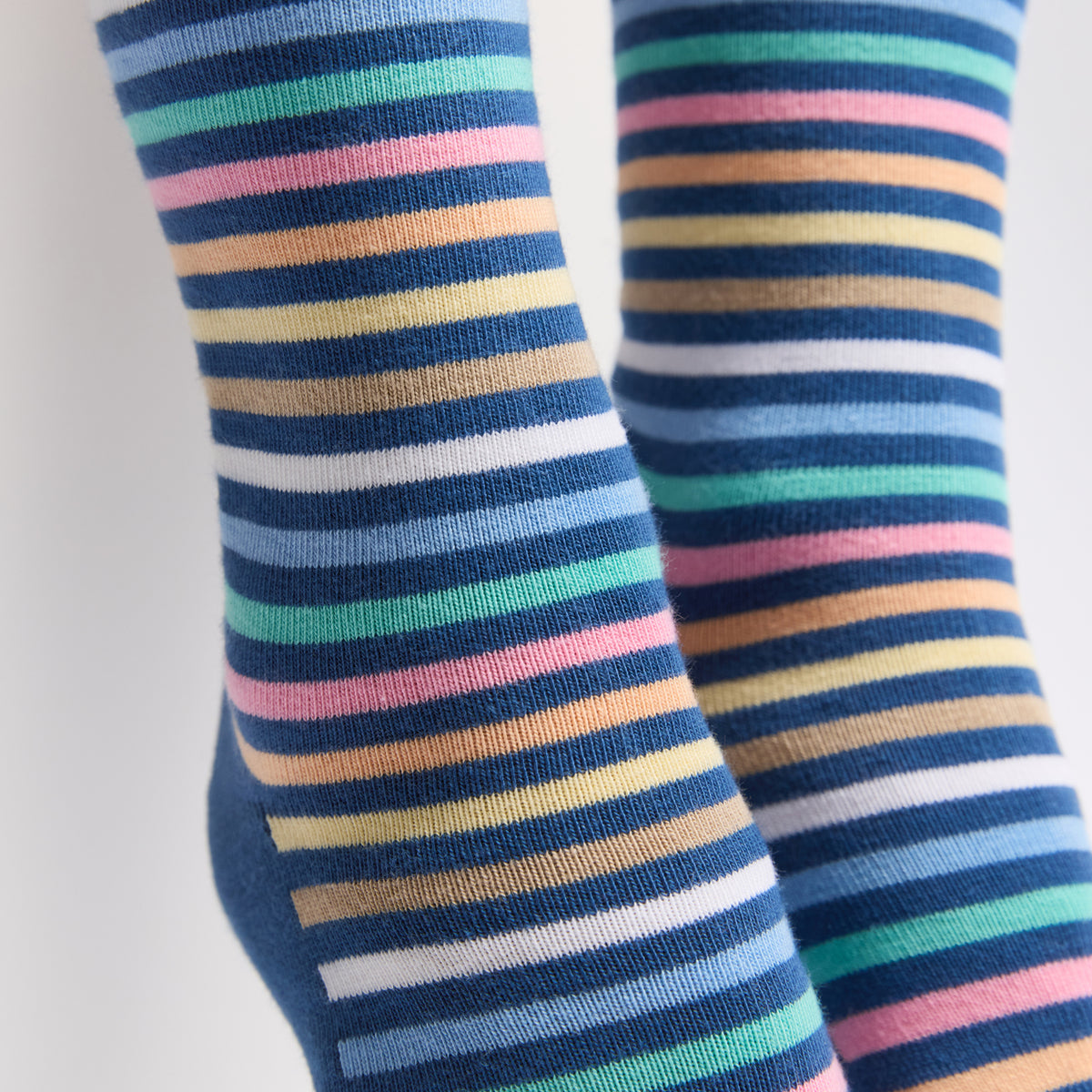 Armor-lux x Maison Broussaud multi-striped women's socks - blue cotton