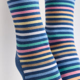 Armor-lux x Maison Broussaud multi-striped women's socks - blue cotton