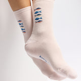 Les poissons Armor-lux x Maison Broussaud - chaussettes femme - coton rose