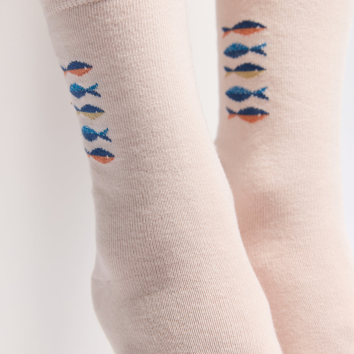 Les poissons Armor-lux x Maison Broussaud - chaussettes femme - coton rose
