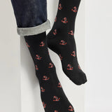 Anchors - Men's Socks - Black-Red Cotton