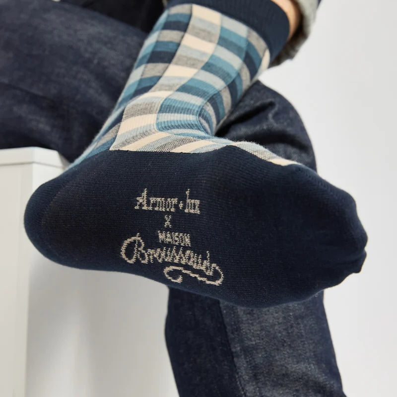 The Tartans - men's socks - navy cotton