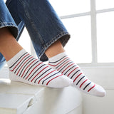Les invisibles marinière - chaussettes homme - coton blanc