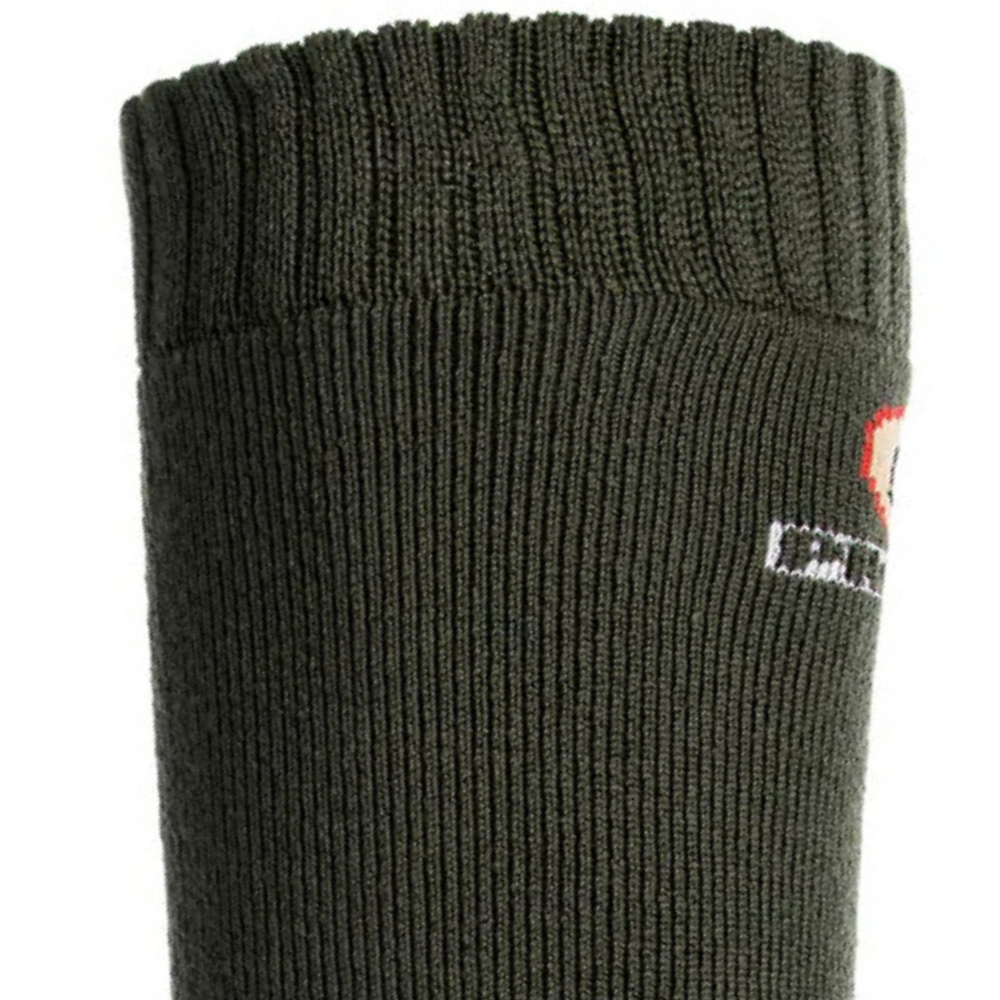 Chaussettes Homme Motif Tête De Loup Kaki – Chaussettes Chasse Randonnée Outdoor Robuste Et Confortables Duna