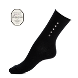 Les strass - chaussettes femme - coton noir