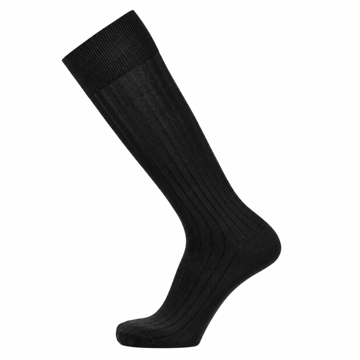 Les Côtelées - men's socks - black cotton