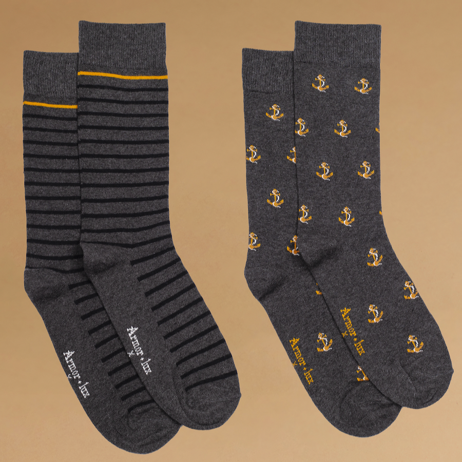Coffret chaussettes homme anthracite Armor-Lux