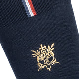 Coffret duo broderie Elysée x Maison Broussaud - chaussettes homme - coton bleu et rouge
