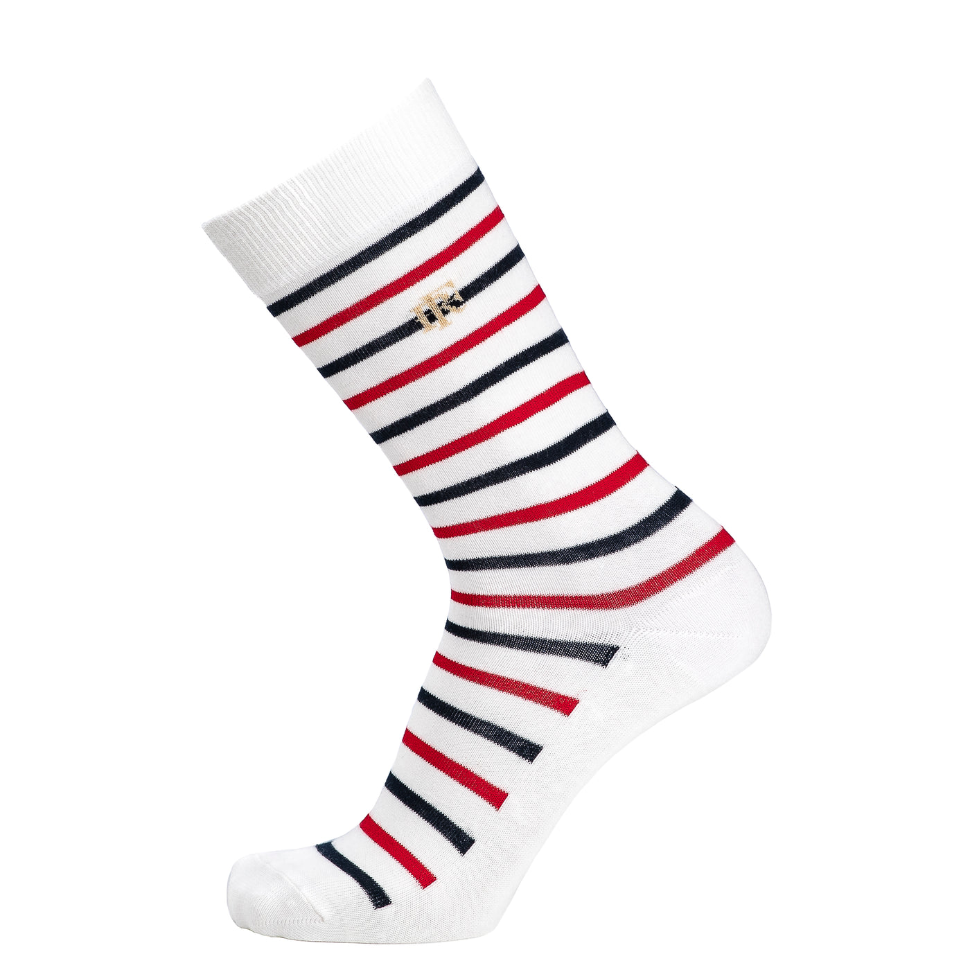 Les marinières bleu blanc rouge Elysée x Maison Broussaud - chaussettes homme - coton blanc