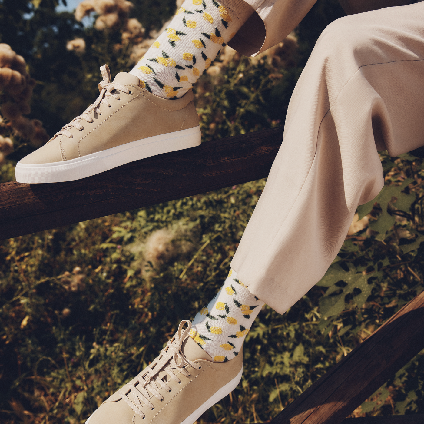 Les citrons - chaussettes homme - coton blanc