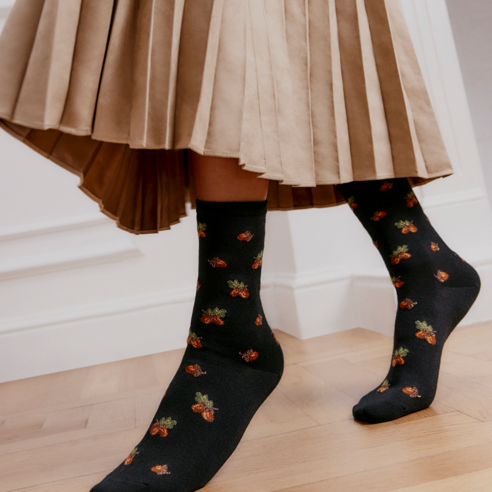 Glands - chaussettes femme - laine noire