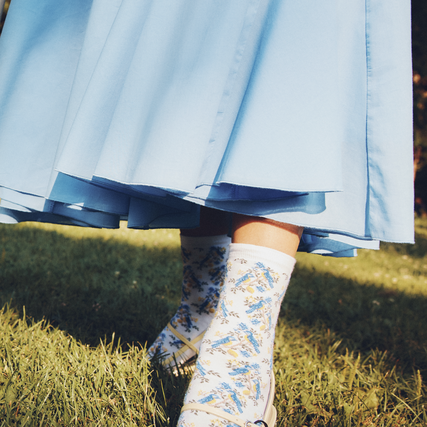 Les mésanges - chaussettes femme - coton blanc