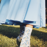 Les mésanges - chaussettes femme - coton blanc