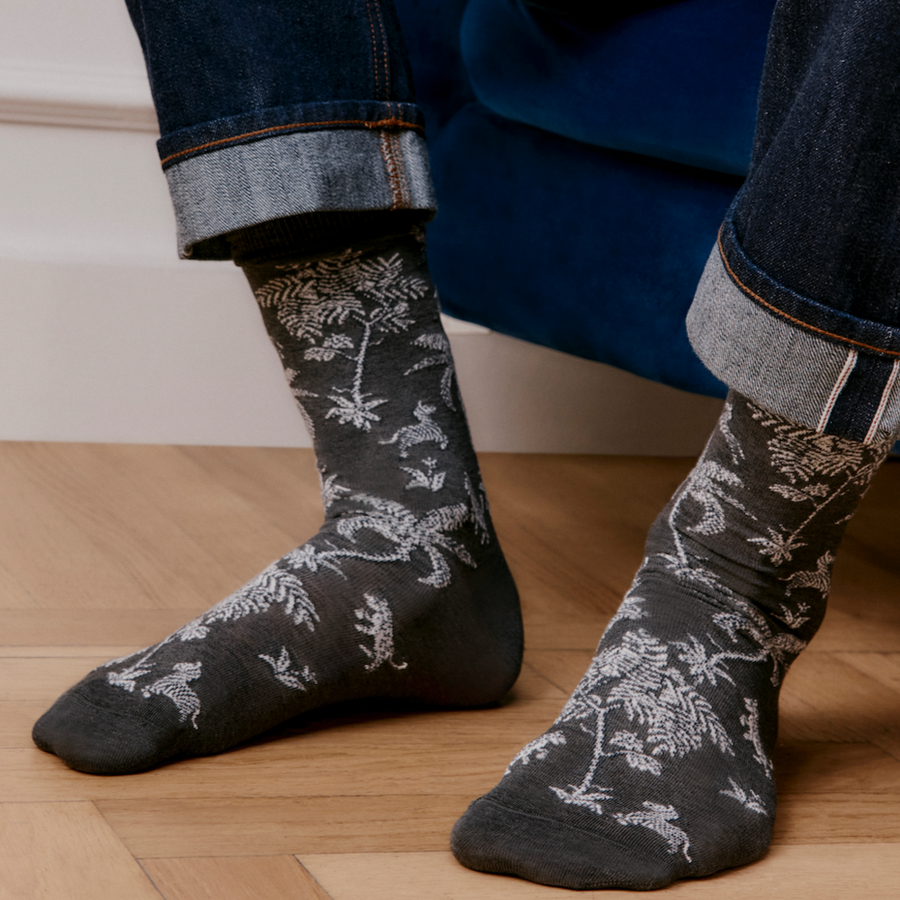 Savane - chaussettes homme - coton anthracite