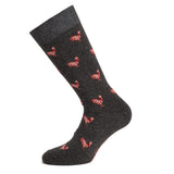 The roosters - men's socks - gray cotton